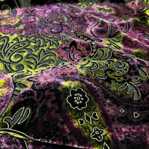 NEW High Class Paisley Viscose Silk Velvet Devore Fabric (See Description)