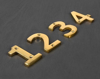 Polished Brass Door Numbers For Front Door 0 - 9