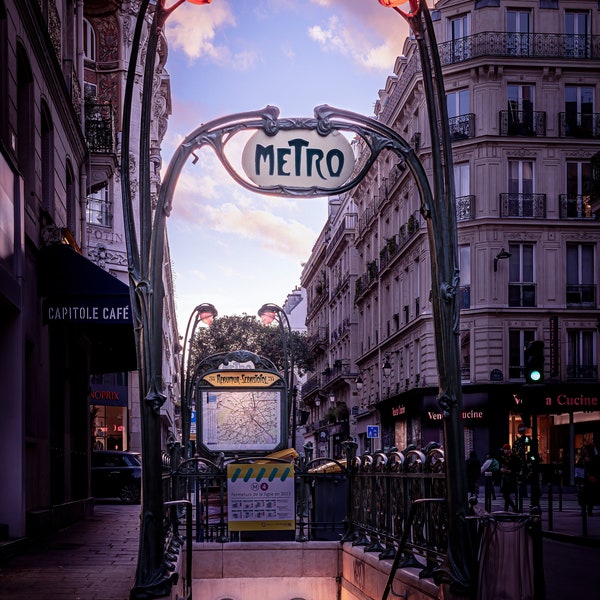 Bouche de métro Paris Guimard Art Nouveau photo impression papier toile métal acrylique art salon chambre bureau