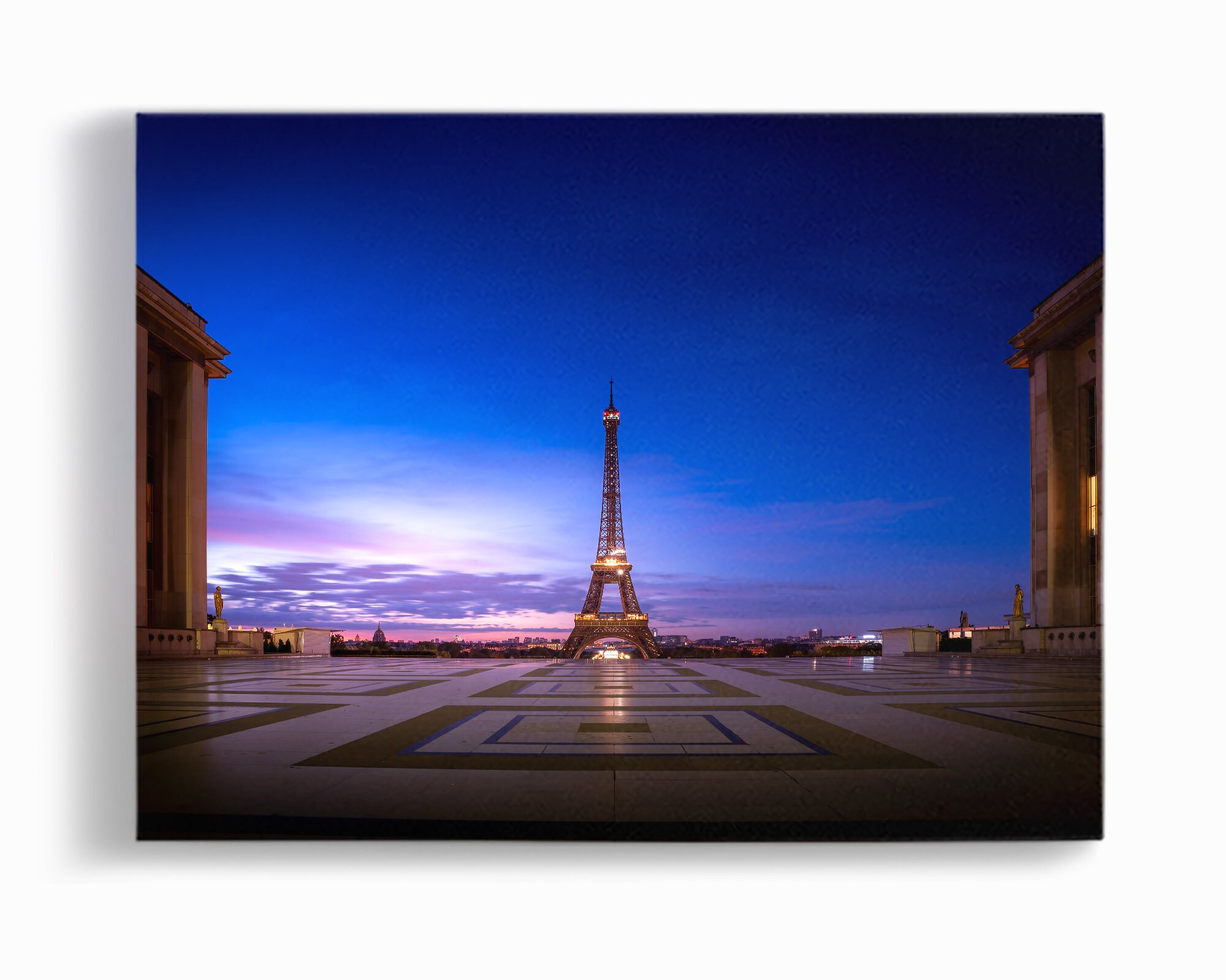 Plaque Métal Tour Eiffel Paris Amoureux Bleue Neuve - Décoration Scooter, Mur