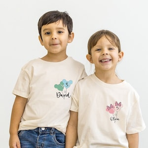 Custom Disney Birthday Balloon Shirt, Kids Disney Birthday Vacation Tee, Disney Vacation Outfit, Boys Disney Set, Custom Disney Birthday Set