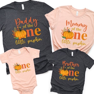 Fall First Birthday Shirt: Thankful Little Pumpkin, Family Party