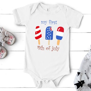 My First 4th of July Baby Bodysuit -4th of July Shirt -Fourth of July Baby Tee-Independence Day Tops-4 th July Gift-Patriotic Baby Shirt