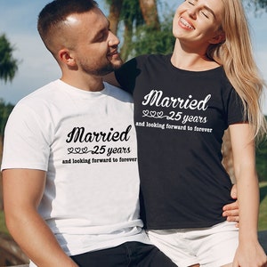 Custom 25th Anniversary Shirts: Matching Couple Tees