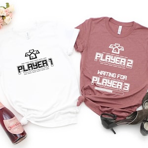 Couple maternity shirts, Mens Player 1 Pregnancy player 2 Player 3 is loading,Funny shirt Gamer Parents funny maternity shirt Couple shirts