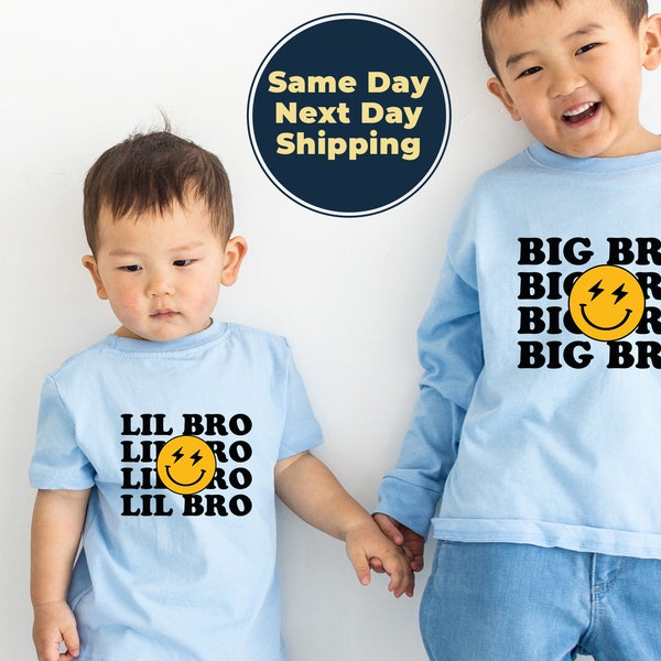 Big Bro Lil Bro Matching Shirt,  Bolt Dot Eyes set,  Big Brother tee,  Baby Announcement, Sibling Hospital Outfits,