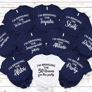 Funny 50th Birthday Group T-Shirts: &quot;I&#39;m Bringing...&quot; Party Tees