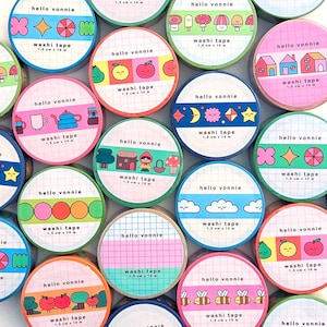 washi tape bundle | pick any 3 designs | illustrated masking tape | hello vonnie
