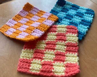Checkered Coaster - Crochet PATTERN