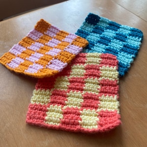 Checkered Coaster - Crochet PATTERN