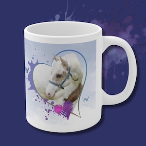 Ceramic Horse Coffee Mug, Original Art Watercolor Design Makes It a Unique Gift, Great Mom Mug.
