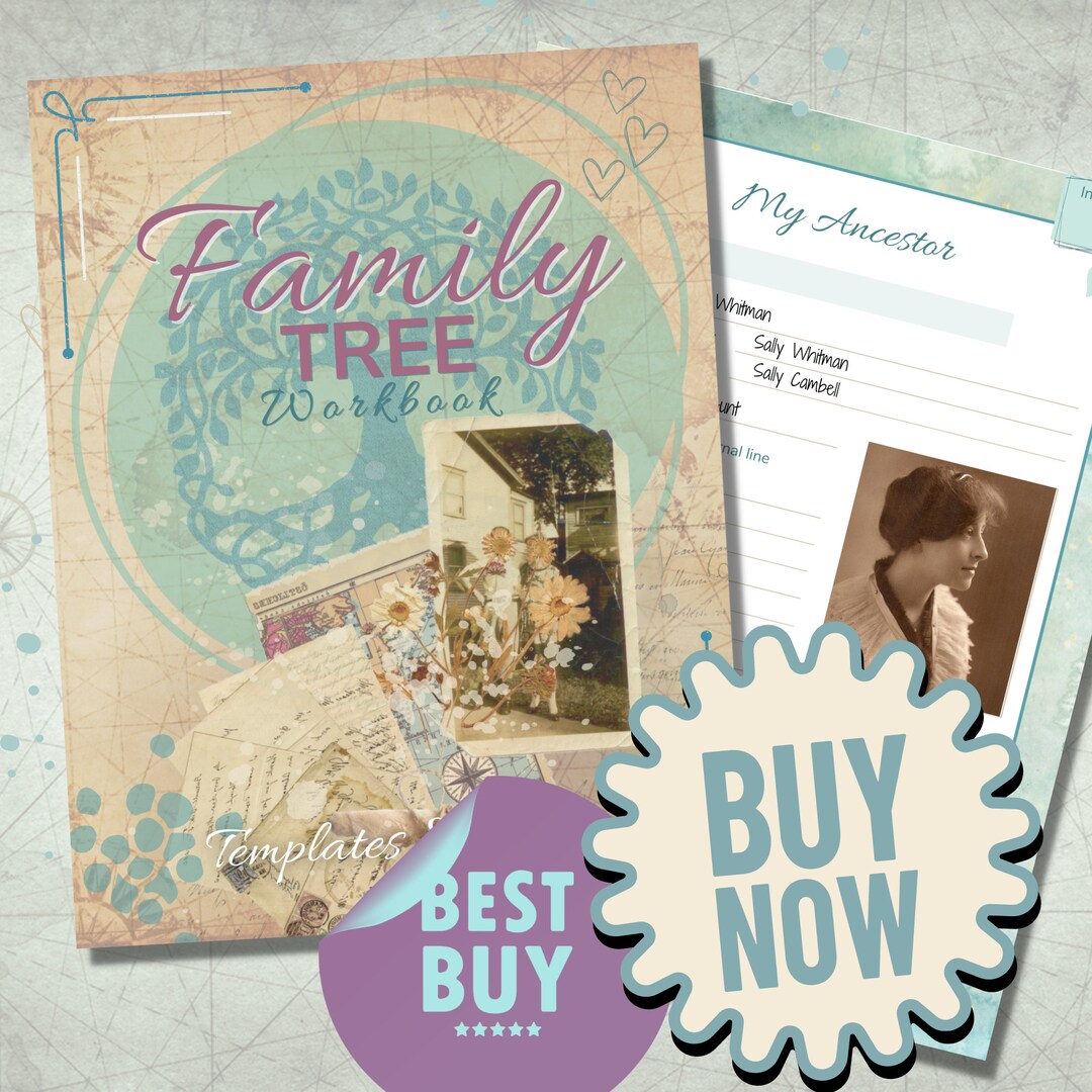 Family Tree Template Workbook for Genealogy Research With Ancestry ...
