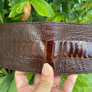 Bruin ECHTE struisvogel lederen huid portemonnee voor mannen, handgemaakte lederen portemonnee, cadeau voor hem, mannen portemonnee