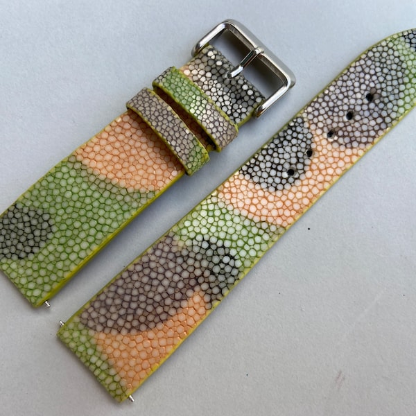 Multi Color Genuine Stingray leather watch strap band, leather watch strap, handmade watch strap band 26mm 24mm 22mm 20mm...14mm