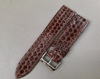 Brown Genuine Snake leather watch strap band, leather watch strap, handmade watch strap band 26mm 24mm 23mm 22mm 21mm 20mm 19mm 18mm 16