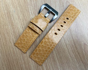 Beige Snake leather watch strap band, leather watch strap, handmade watch strap band 26mm 24mm 23mm 22mm 21mm 20mm 19mm 18mm 16mm 14mm
