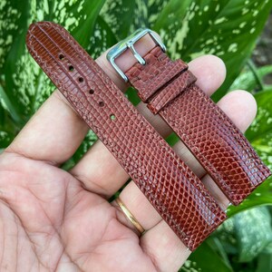 Dark Brown Genuine Lizard Leather Watch Strap Band, Leather Watch Strap, Handmade Watch Strap Band 26mm 24mm 22mm 21mm 20mm 19mm 18mm 16mm