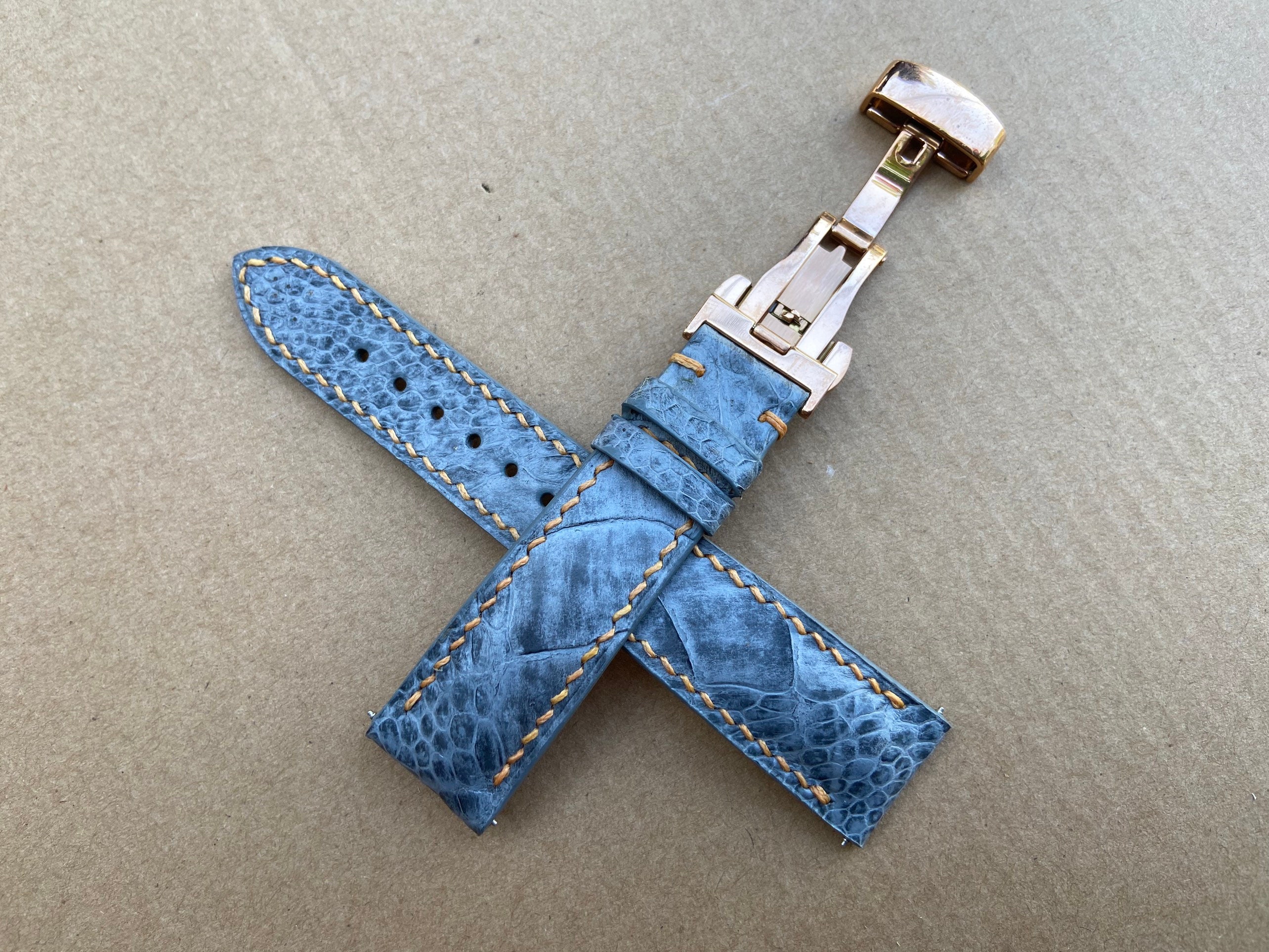 Bracelet de montre - autruche véritable / Echt Strauss 20mm | Kaufen