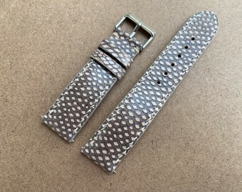 Gray Snake leather watch strap band, leather watch strap, handmade watch strap band 26mm 24mm 23mm 22mm 21mm 20mm 19mm 18mm 16mm 14mm