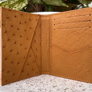 Oranje echt been struisvogel huid credit cardhouder, portemonnee voor mannen, cadeau voor hem, lederen struisvogel cardcases, lederen struisvogel kaart cover