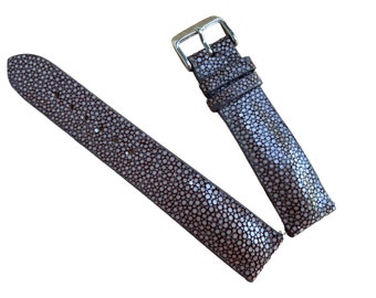 Brown Genuine Stingray leather watch strap band, leather watch strap, handmade watch strap band 26mm 24mm 22mm 21mm 20mm 19mm 18mm 16mm 14mm