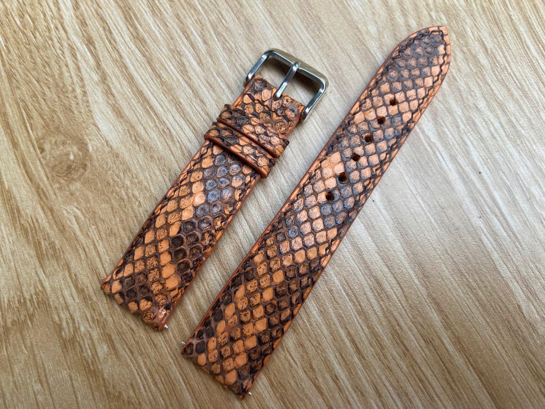 Cinturino per orologio in pelle di struzzo blu elettrico fatto a mano - Italia Cinturino per orologio in pelle di struzzo blu elettrico fatto a mano - Italia