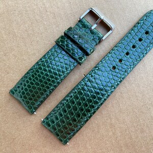 Bracelet de montre en cuir de lézard véritable vert, bracelet de montre en cuir, bracelet de montre fait à la main 26mm 24mm 22mm 21mm 20mm... 14mm