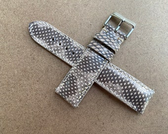 Gray Snake leather watch strap band, leather watch strap, handmade watch strap band 26mm 24mm 23mm 22mm 21mm 20mm 19mm 18mm 16mm 14mm