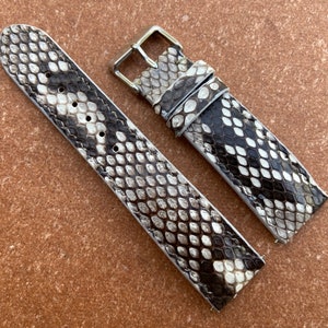 Gray Genuine Snake leather watch strap band, leather watch strap, handmade watch strap band 26mm 24mm 23mm 22mm 21mm 20mm 19mm 18mm 16mm