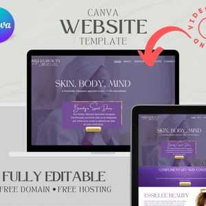 Canva Website for Esthetician | Canva Template | Skincare Website | Business Website Template | Canva Landing Page | Beauty Website