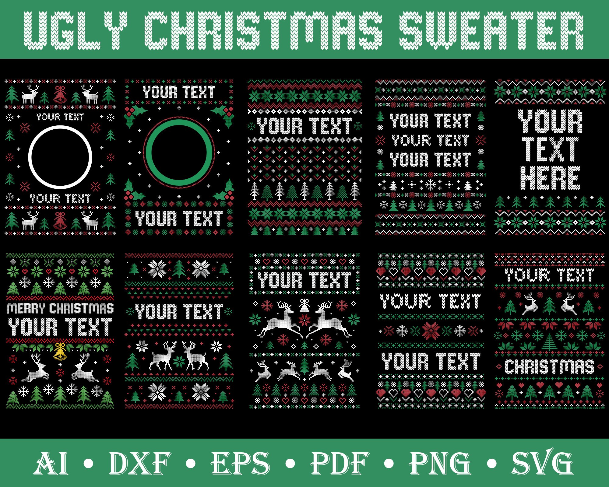 Nordic Pattern SVG. Ugly Christmas Sweater SVG. Christmas -  Israel