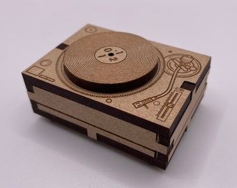 Technics 1210 Turntable Personalised 3D Card. DIY Pop Up Letterbox Gift. Indoor Decoration. Wooden Keepsake