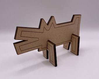 Standing Dog  Personalised 3D Card. DIY Pop Up Letterbox Gift. Indoor Decoration. Wooden Keepsake