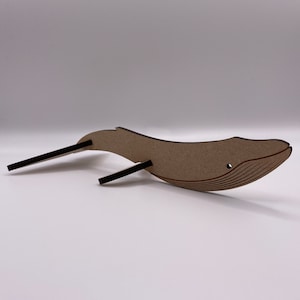 Blue Whale biglietto 3D personalizzato. Regalo fai da te pop-up per cassetta delle lettere. Decorazione per interni. Ricordo in legno. Ornamento da tavolo con vita marina