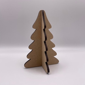 Biglietto di auguri 3D personalizzato con albero di Natale. Regalo fai da te con cassetta delle lettere pop-up. Decorazione per interni. Ricordo in legno