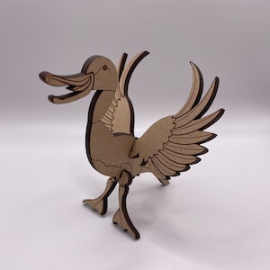 Papera Oca Biglietto 3D personalizzato. Fai da te Pop Up Letterbox Gift. Decorazione per interni. Ricordo in legno. Ornamento da tavolo a forma di animale.