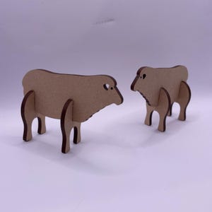 Tarjeta navideña 3D personalizada con forma de oveja. Regalo para buzón desplegable. Decoración navideña para interiores. Recuerdo de madera