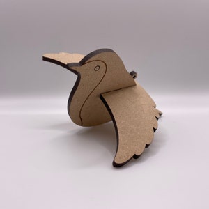 Christmas Robin Biglietto di auguri natalizio 3D personalizzato e decorazione per l'albero. Regalo fai da te con cassetta delle lettere pop-up. Decorazione natalizia per interni. Ricordo in legno
