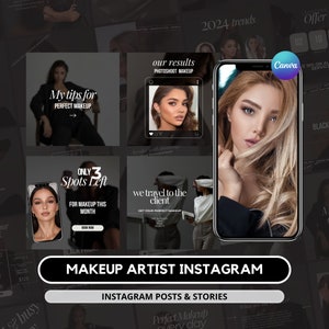 Makeup Artist Instagram Templates I Makeup Artist Post I MUA Instagram I Makeup Social Media I Makeup Instagram Post Templates I MUA Social