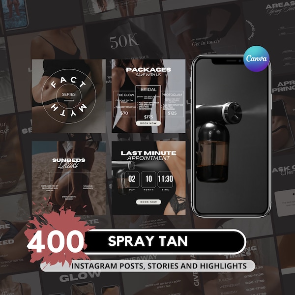 Spray Tan Instagram Templates I Spray Tan Post I Spray Tan Artist I Spray Tan Social Media Templates I Luxury Spray Tan Instagram Templates