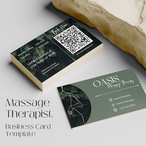 Biglietto da visita per massaggiatore I Biglietto da visita stampabile/modello di massaggio Branding aziendale/marketing aziendale di massaggi MV2