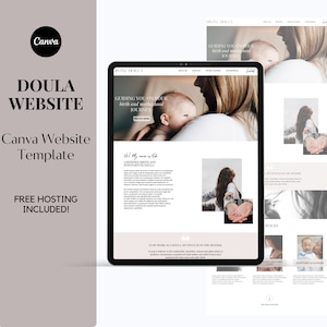 Doula Website Template I Canva Website Template I Doula Website I Doula Website Branding I Canva Template I Birth Worker Website Template
