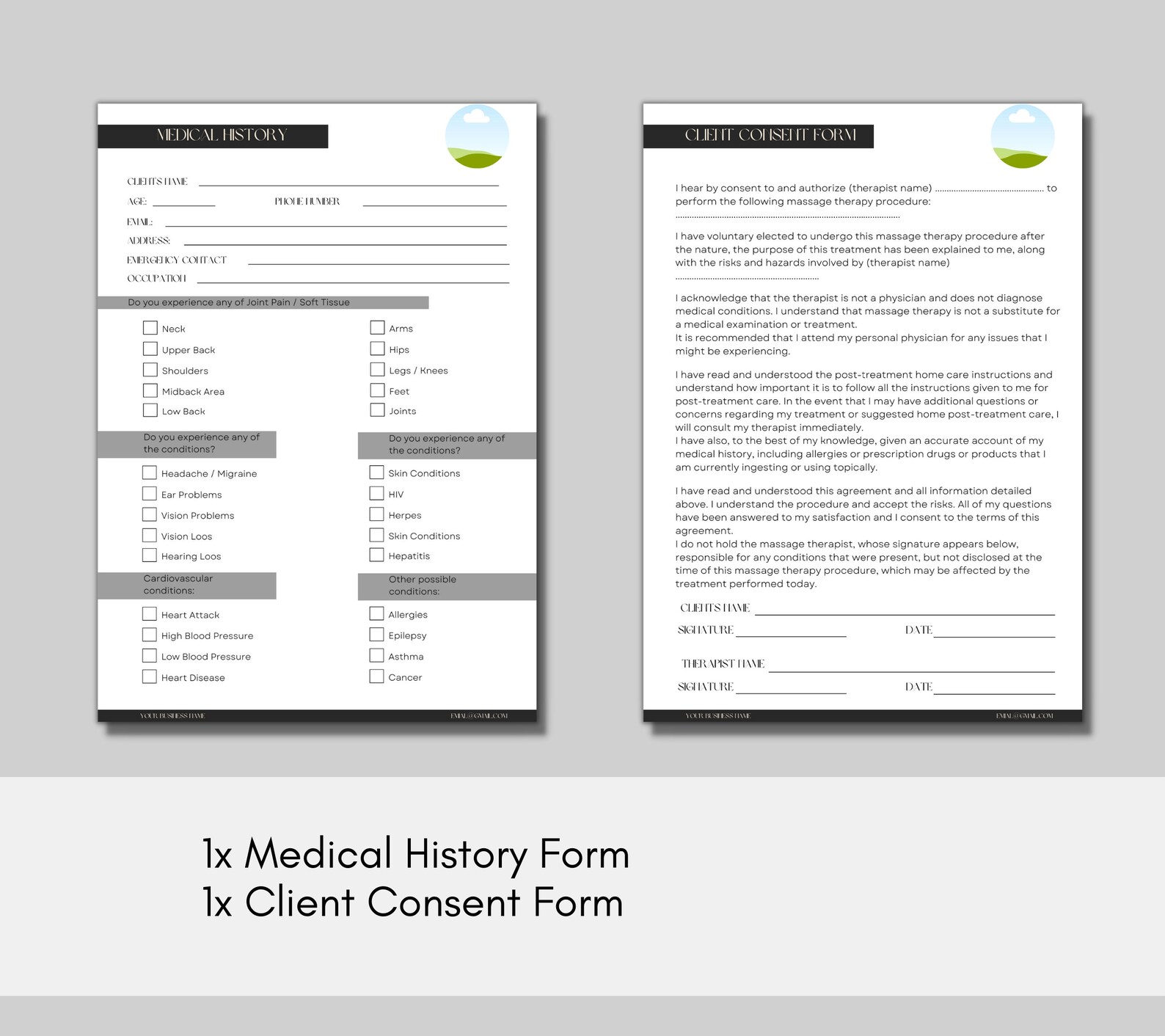 Printable Massage Therapist Forms Editable Massage Consent - Etsy