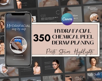 350 Hydrafacial, Chemical Peel, Dermaplaning Instagram Templates I Esthetician Templates I Facial I Med Spa templates I Instagram Branding