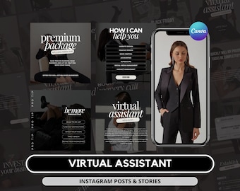 Virtuelle Assistentin Instagram Vorlagen (Digitaler Download)