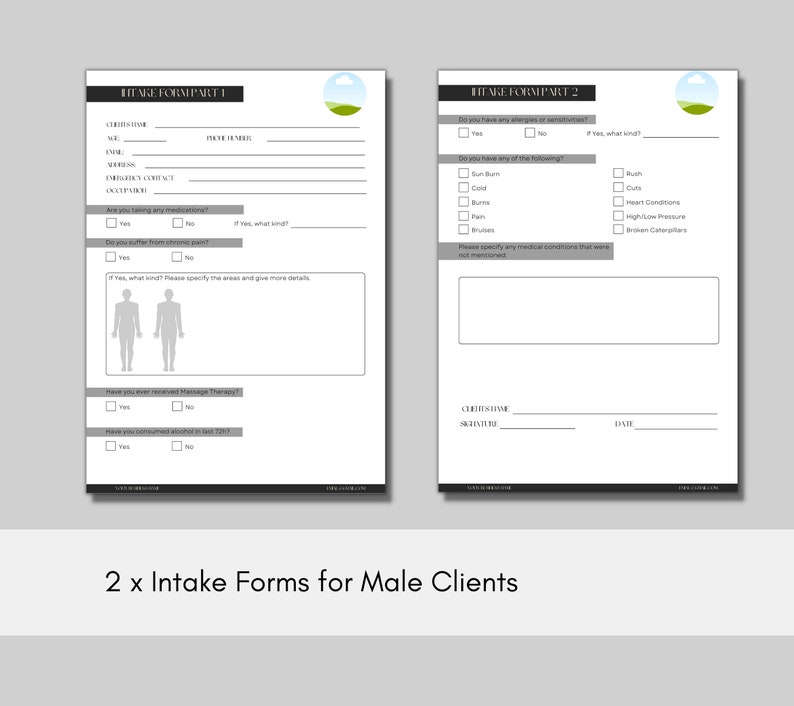 Printable Massage Therapist Forms Editable Massage Consent - Etsy
