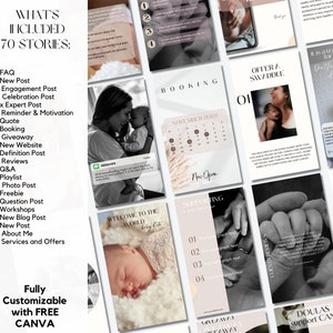 Postpartum Doula Instagram Templates, Birth Worker: Posts, Stories, Highlights (Digital Download) image 5