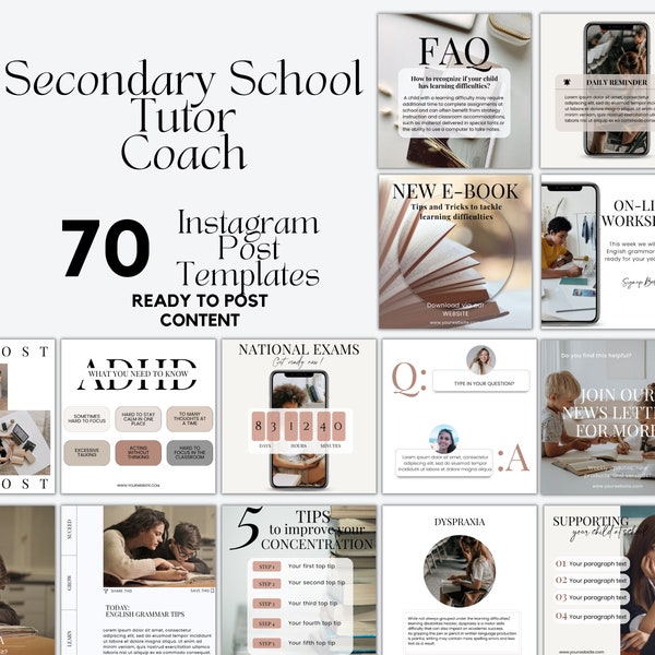 Secondary School Tutor Instagram Templates I Teacher Instagram Templates I Teacher Coach Instagram Post I Teacher Instagram Post