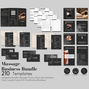 210 Massage Business Bundle Templates I Massage Therapist Instagram I Massage Business Templates I Massage Therapeut Visitekaartje MV3