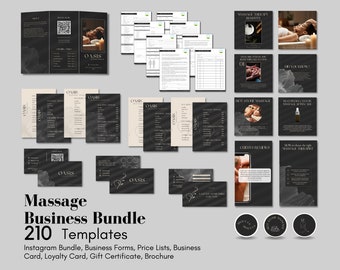 210 Massage Business Bundle Templates I Massage Therapist Instagram I Massage Business Templates I Massage Therapist Business Card MV3